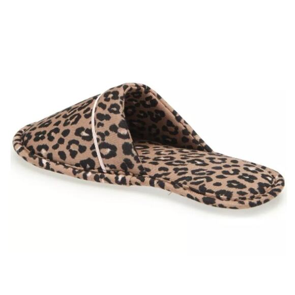 NEW Nordstrom Leopard Print Scuff Slip On Slide Slippers Size S - Picture 2 of 7